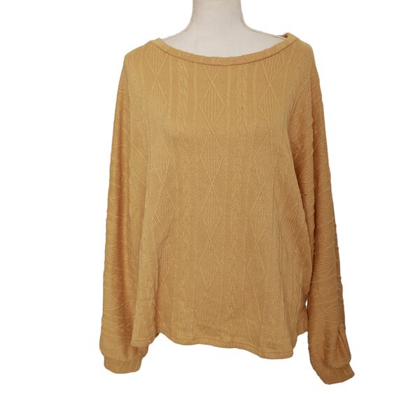 Kori America plus size 1XL mustard yellow‎ long sleeve sweater - Picture 1 of 6